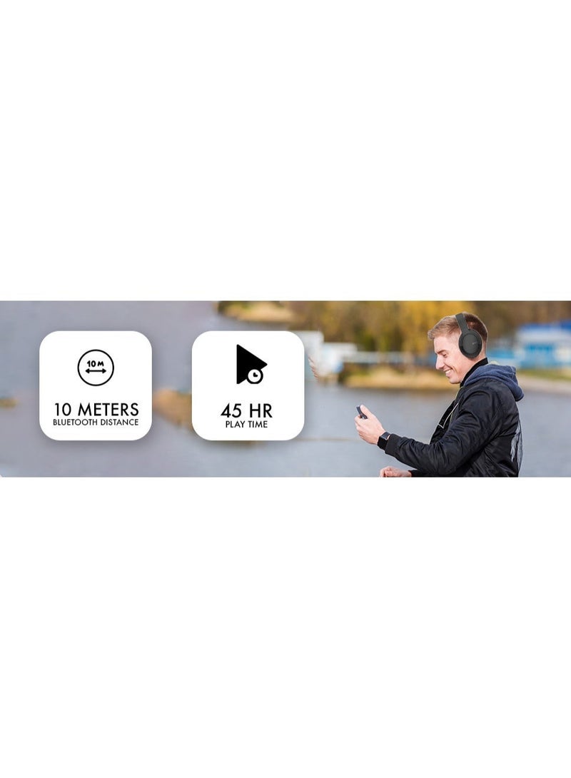 iOsuite Focus 8 Wireless Over-Ear Headphones with 40–45H Playtime, 40mm Hi-Fi Drivers, 3 EQ Modes, Bluetooth 5.3, Built-in Mic, Foldable Design, Type-C Charging, Wired & Wireless – Ice Grey - Image 5